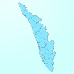 Wall Mural - Kerala blue map on degraded background vector