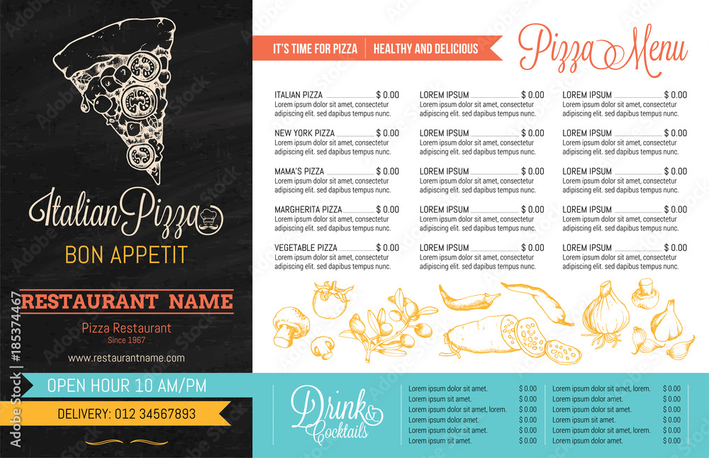 Vector Restaurant Menu Template Stock Vector | Adobe Stock