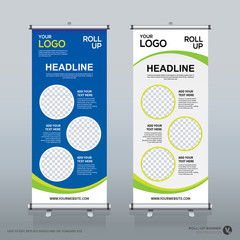 Wall Mural - Roll up sale banner design template, abstract background, pull up design, modern x-banner, rectangle size.