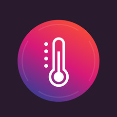 Sticker - Thermometer icon, round pictogram