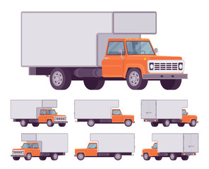 Wall Mural - Orange truck set