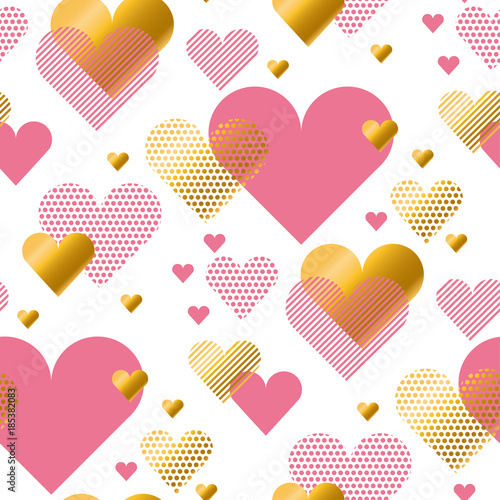 Valentines Day seamless modern luxury pattern. Festive abstract background wi...