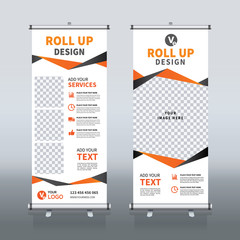 Wall Mural - Roll up sale banner design template, abstract background, pull up design, modern x-banner, rectangle size.