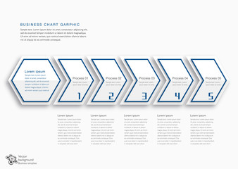Wall Mural - business chart 5-step process #vector graphics