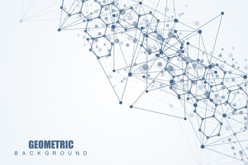 Wall Mural - structure molecule and communication. dna, atom, neurons. scientific concept for your design. connec