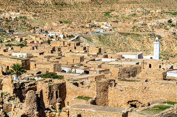 Sticker - View of Toujane, a Berber mountain village in southern Tunisia