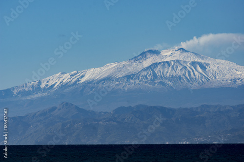 Photographie Landscape of ETNA MOUNT WITH SNOW
