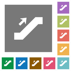 Poster - Escalator up sign square flat icons