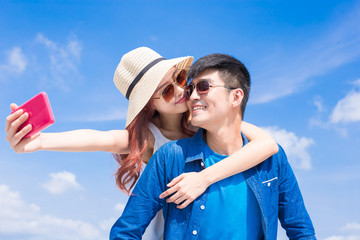 Poster - couple selfie happily