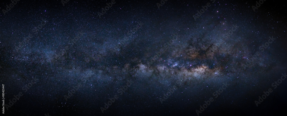 Panorama milky way galaxy with stars and space dust in the universe - obrazy, fototapety, plakaty 