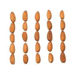 Almonds isolated on white backround