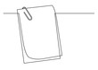 © OneLineStock - one line drawing of isolated vector object - papers with paper clip