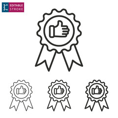 Poster - Certificate line vector icon. Editable stroke.