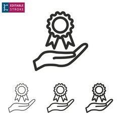 Poster - Certificate line vector icon. Editable stroke.