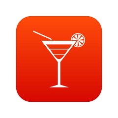 Poster - Beach cocktail icon digital red