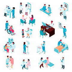 Sticker - Doctors And Nurses Isometric Set