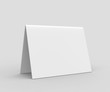 © godesignz - Table tent card. Blank white 3d render illustration.