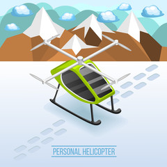 Canvas Print - Personal Helicopter Isometric Composition