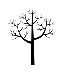 Sticker - Tree Icon with Branches Poster Vector Illustration