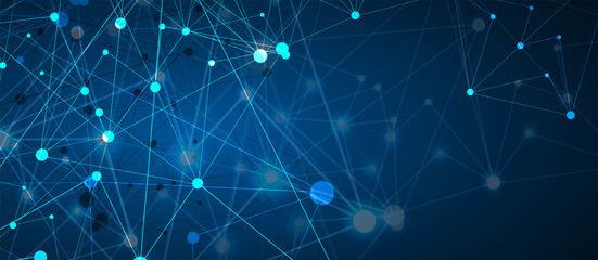 Neural network concept. Connected cells with links. High technology process. Abstract background