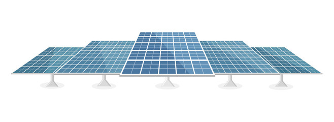 Wall Mural - Solaranlage isoliert auf weißem Hintergrund Flat Design