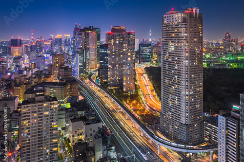 Zdjęcie XXL Noc linia horyzontu Tokio, Japonia