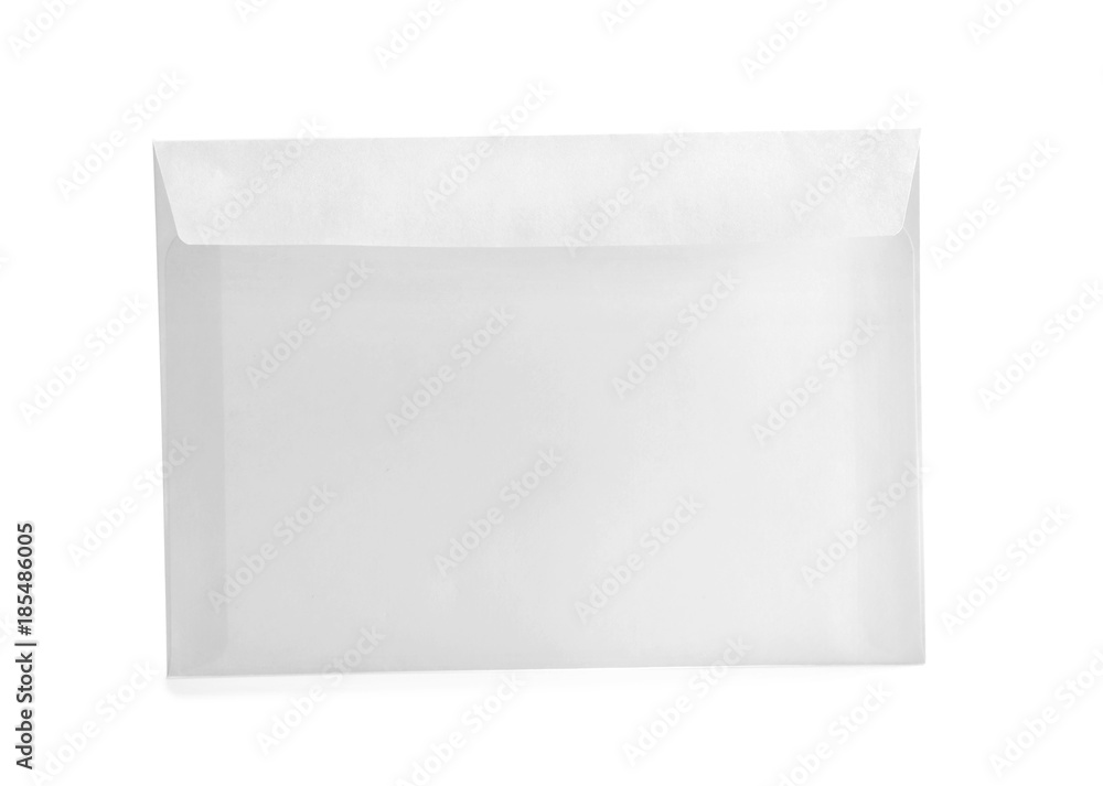 Paper envelope on white background. Mockup for design