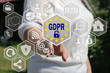 © Stanislau_V - The businesswoman chooses the GDPR on the touch screen .General Data Protection Regulation concept .