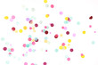 Multicolored confetti on white