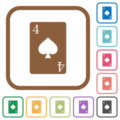 Canvas Print - Four of spades card simple icons