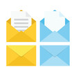 set of closed and open envelopes. Vector illustration