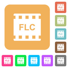 Wall Mural - FLC movie format rounded square flat icons