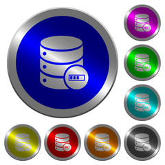 Sticker - Database processing luminous coin-like round color buttons