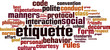 Etiquette word cloud