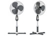 Standing Pedestal Electric Fans front and side views, 3D rendering