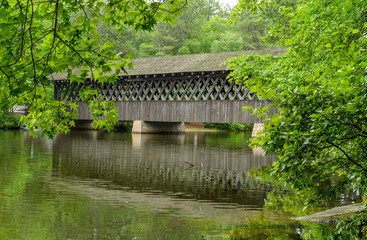 Wall Mural - covered bridge - a summer view of a century old covered bridge in stone mountain state park, atlanta