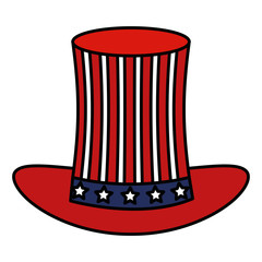 Sticker - hat with USA flag isolated icon