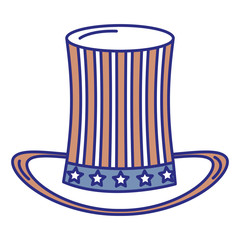 Sticker - hat with USA flag isolated icon