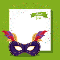 Sticker - Mardi gras mask icon vector illustration graphic design