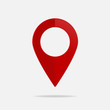 © oksanaoo - Vector image  positioning on the map. Mark icon. Red icon location drop pin on a light background