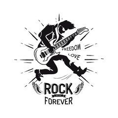 rock forever freedom and love vector illustration