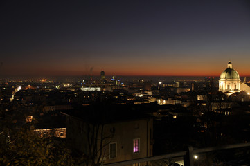 Wall Mural - Panoramic view of the city of Brescia with the light of the sunset - Lombardy - Italy 0014