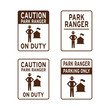 Caution park ranger sign set