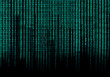 blue binary code matrix background