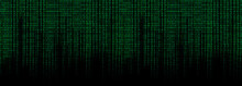 Green Binary Code Matrix Background Wide Banner