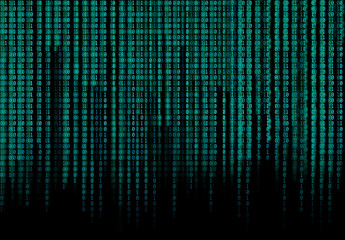 blue binary code matrix background
