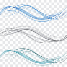 Grey And Blue Wave.A Set Of Wave Motion