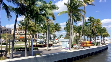 Wall Mural - West Palm Beach coastline and roads on a beautiful day, Florida