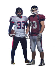 Wall Mural - Two American football players standing  on the field