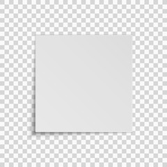 realistic square white sheet of paper isolated on a transparent background. template for your projec